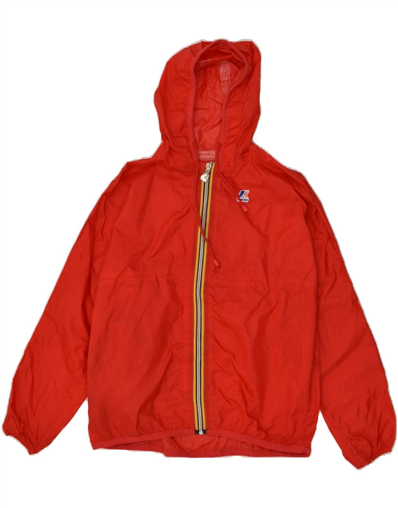 K-WAY Mens Hooded Rain Jacket UK 38 Medium Red Polyamide | Vintage K-Way | Thrift | Second-Hand K-Way | Used Clothing | Messina Hembry 