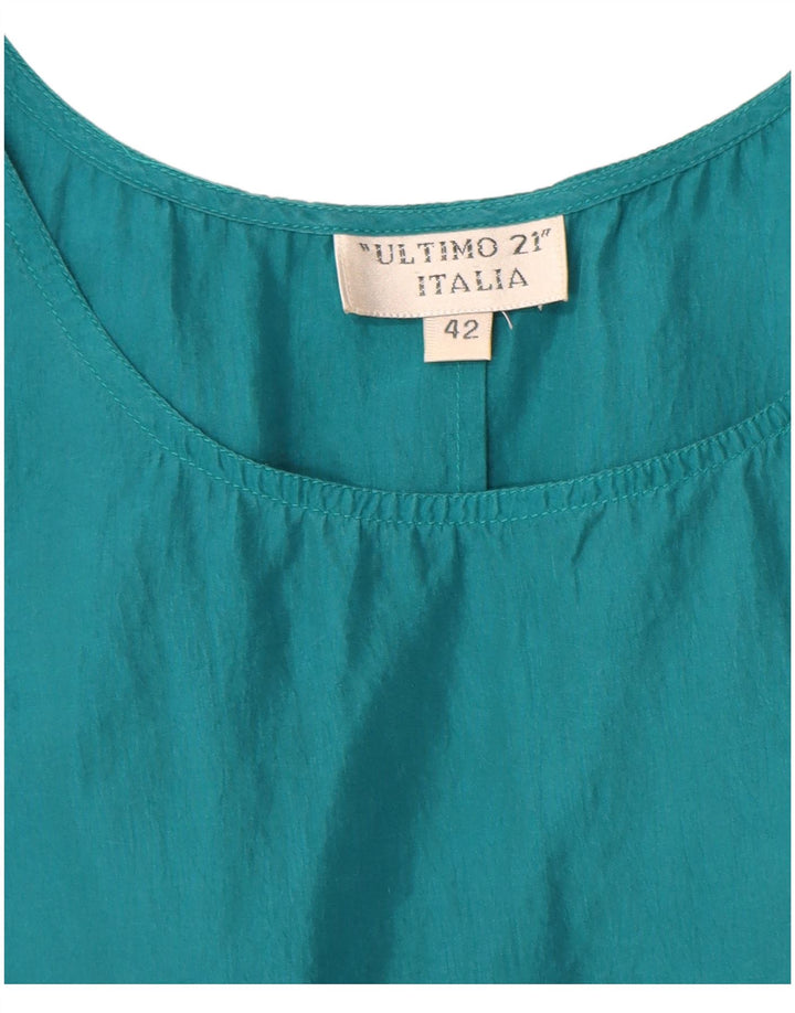 Ultimo 21 Womens Sleeveless Blouse Top IT 42 Medium Blue Silk