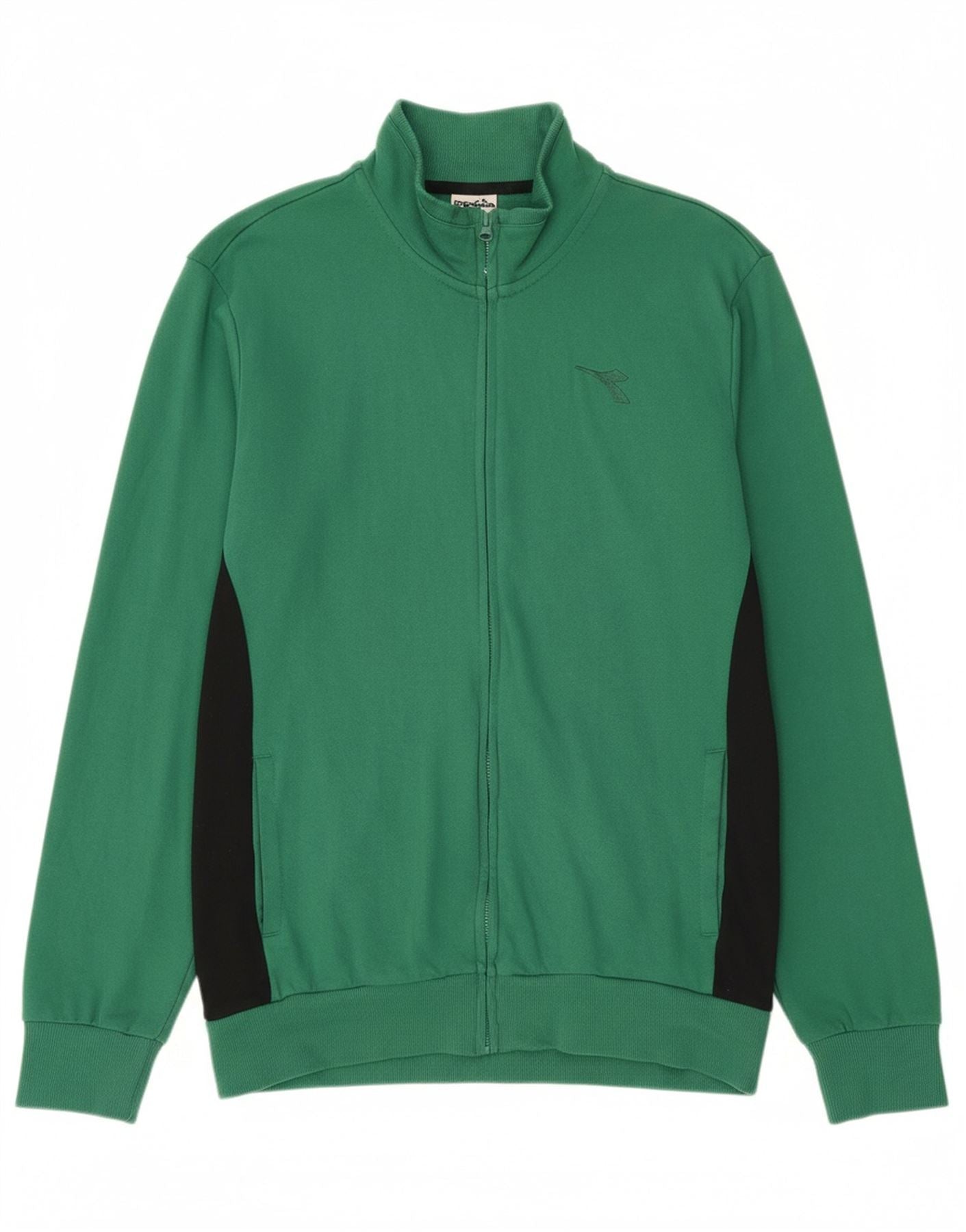 DIADORA Herren Trainingsanzug Jacke XL Grün Colourblock Baumwolle