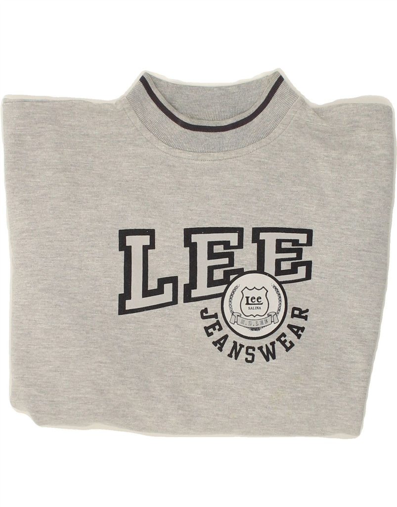 LEE Mens Graphic Sweatshirt Jumper Medium Grey Cotton | Vintage Lee | Thrift | Second-Hand Lee | Used Clothing | Messina Hembry 