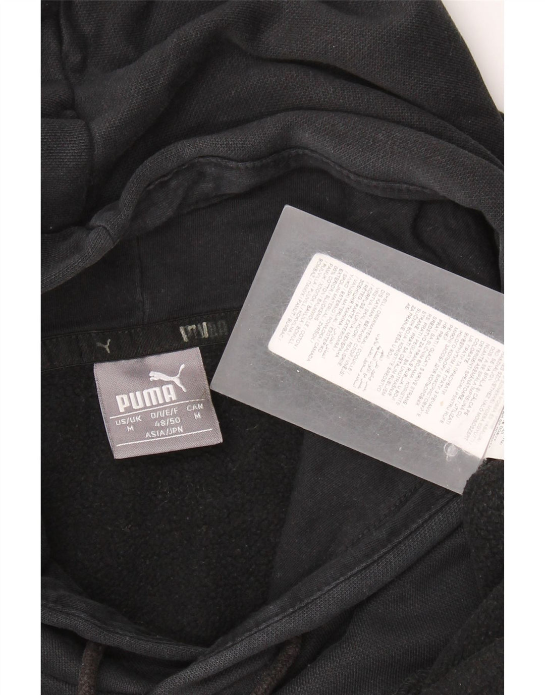 PUMA Mens Graphic Hoodie Jumper Medium Black Cotton