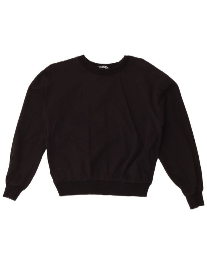 Zara Womens Crop Sweatshirt Jumper UK 10 Small Black