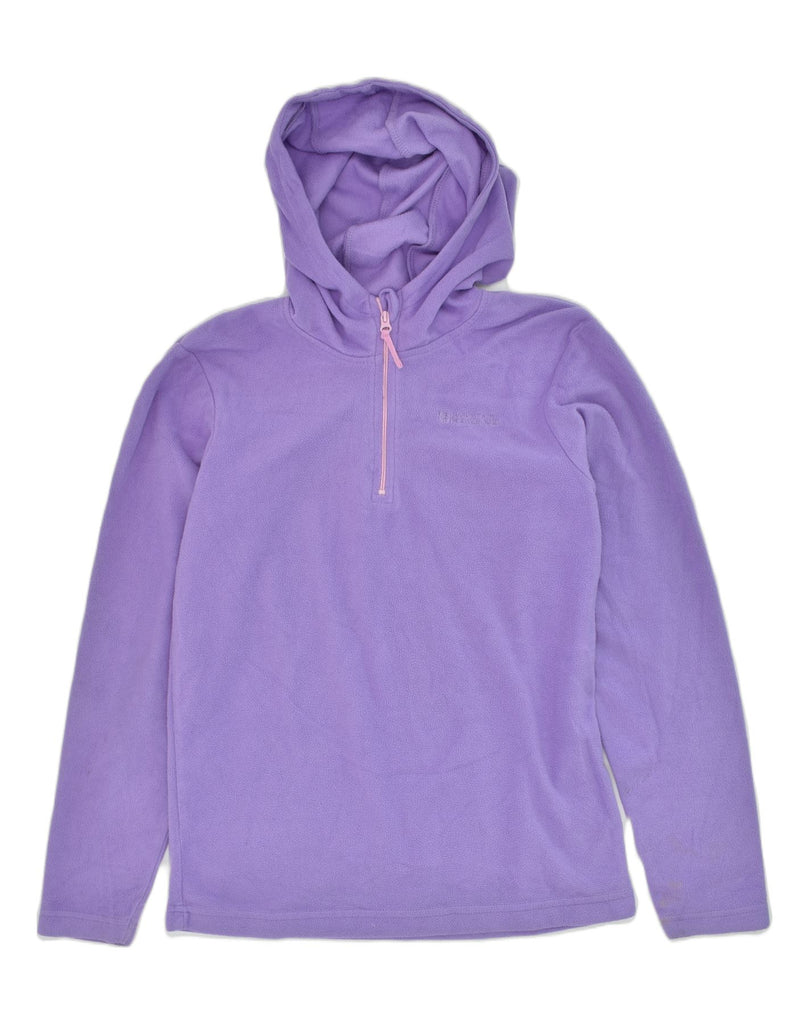 MOUNTAIN WAREHOUSE Girls Hooded Zip Neck Fleece Jumper 11-12 Years Purple | Vintage Mountain Warehouse | Thrift | Second-Hand Mountain Warehouse | Used Clothing | Messina Hembry 