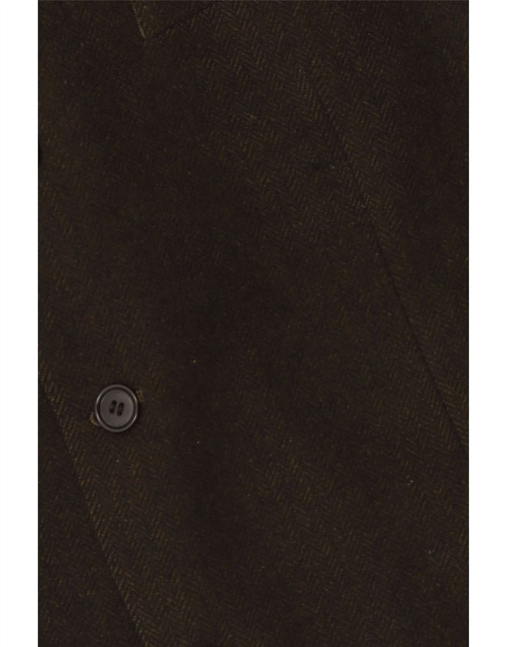 Vintage Mens 3 Button Blazer Jacket IT 54 2XL Khaki Herringbone Cashmere