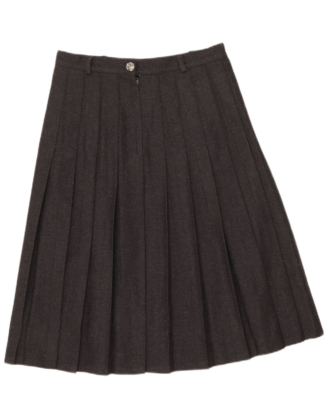 Vintage Womens Knife Pleated Skirt W29 Medium Grey Wool