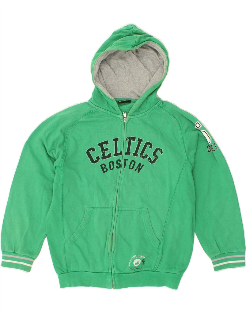 CHAMPION Boys Graphic Zip Hoodie Sweater 11-12 Years Large Green Cotton Vintage Champion and Second-Hand Champion from Messina Hembry 