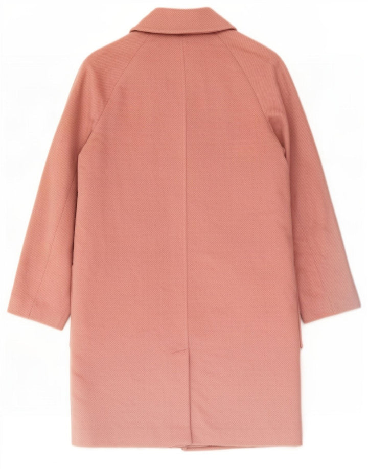 Marks & Spencer Womens Oversized Double Breasted Coat UK 10 Small Pink