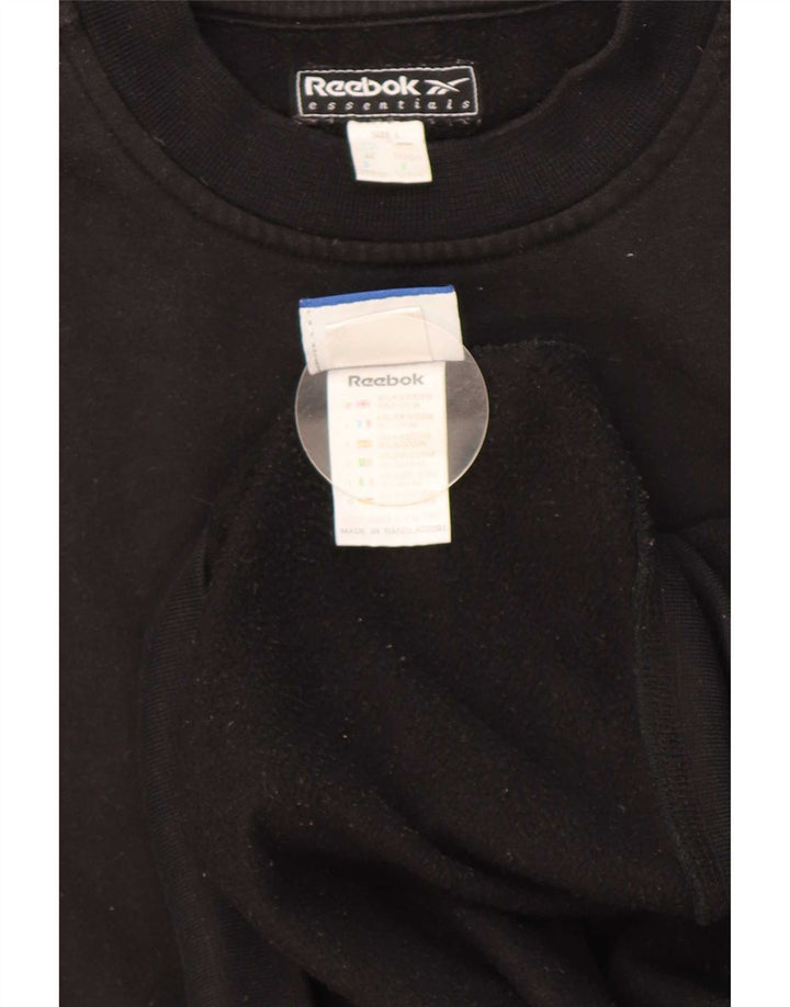 Reebok Mens Sweatshirt Jumper Large Black Polyester