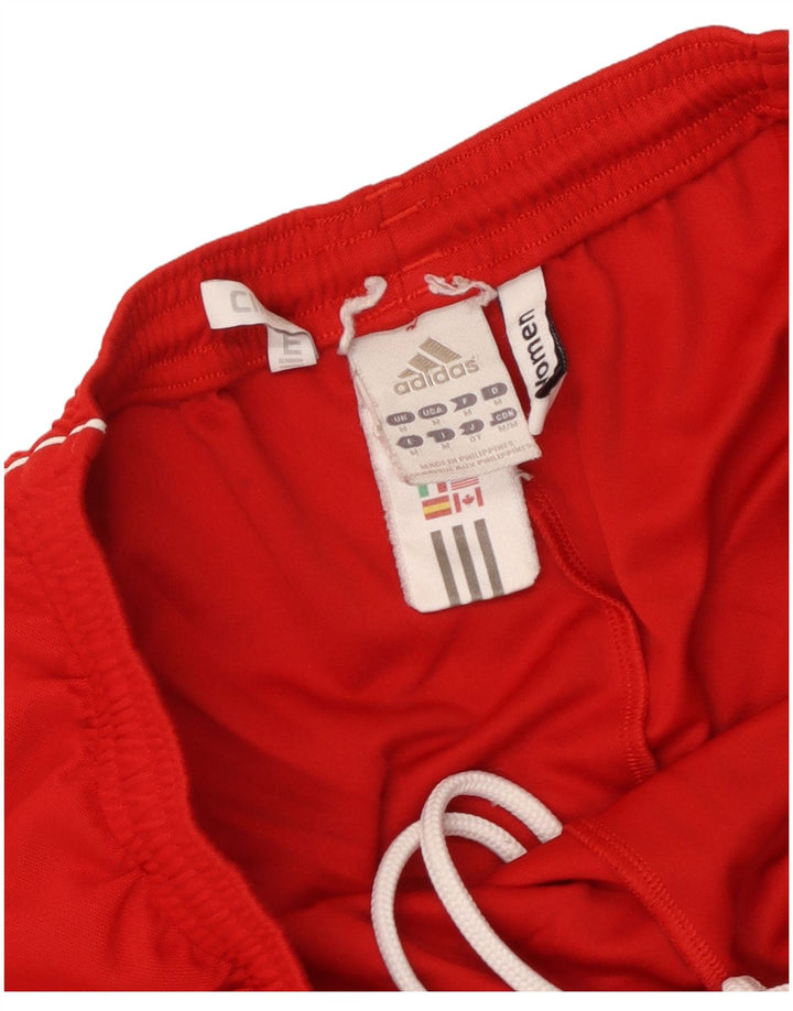 ADIDAS Womens Climalite Sport Shorts UK 14 Medium  Red Polyester