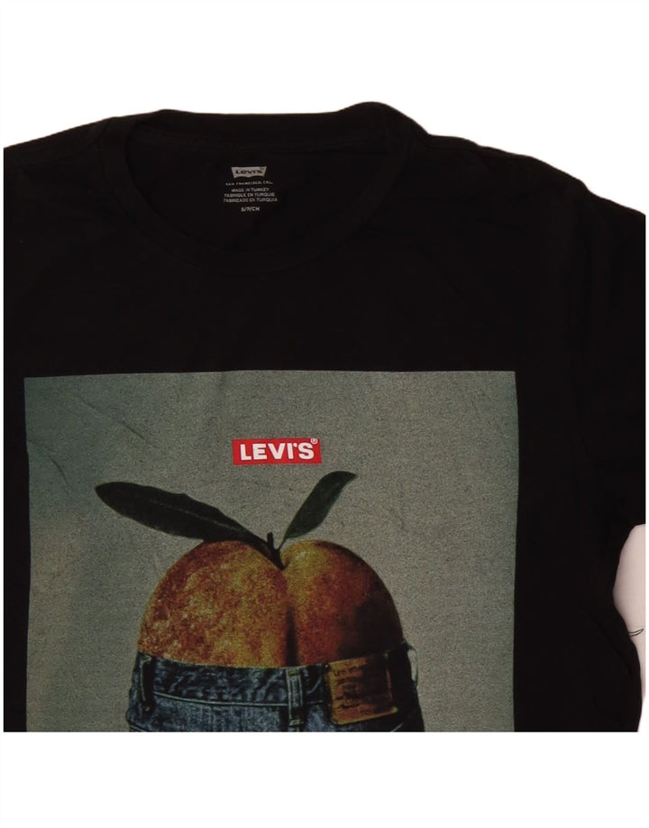 LEVI'S Mens Graphic T-Shirt Top Small Black Cotton