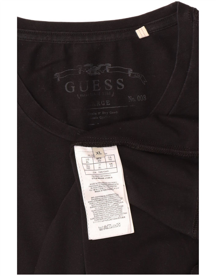 GUESS Mens Top Long Sleeve XL Black Cotton