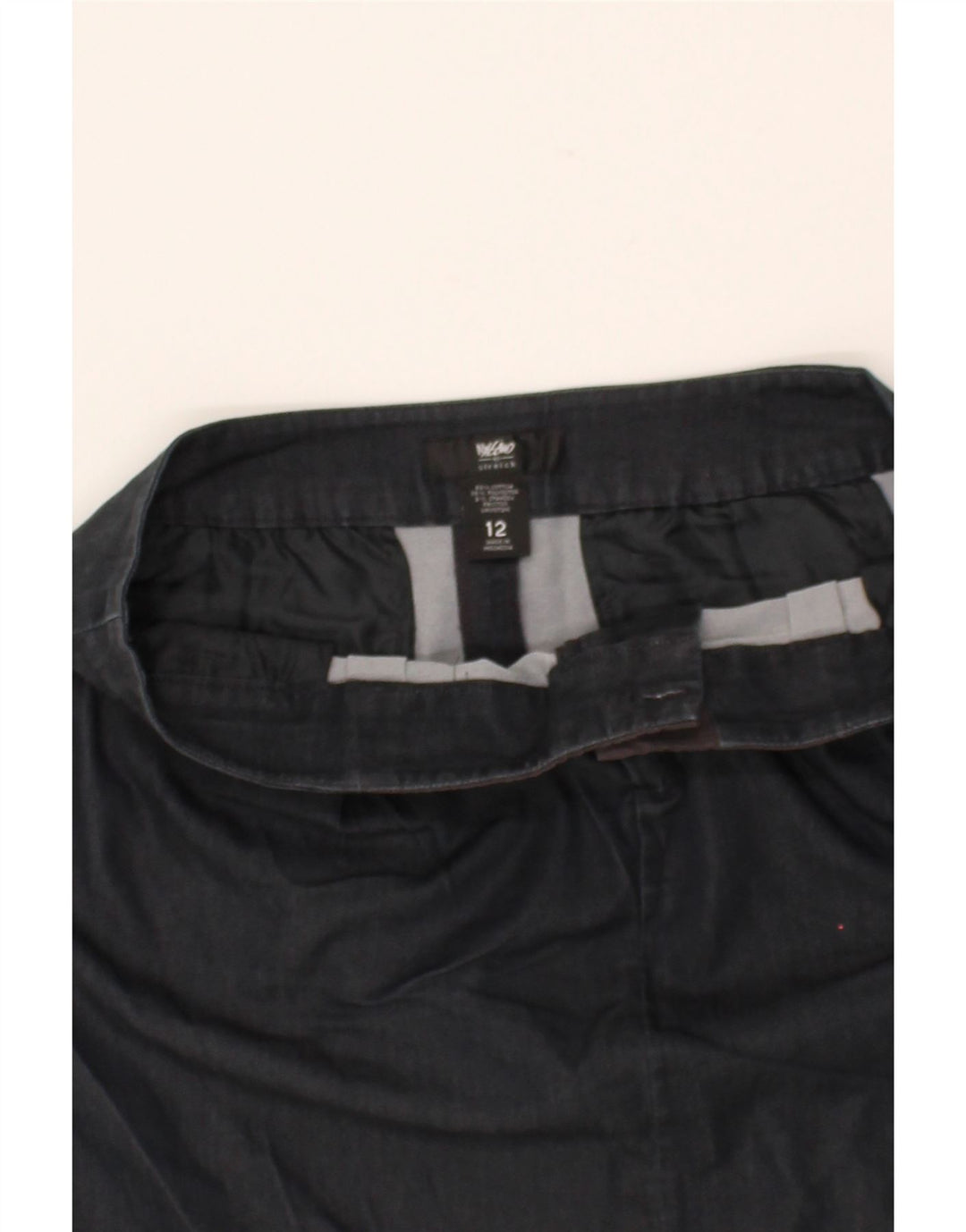 MOSSIMO Womens Mini Skirt UK 12 Medium W34  Navy Blue Cotton Vintage Mossimo and Second-Hand Mossimo from Messina Hembry 