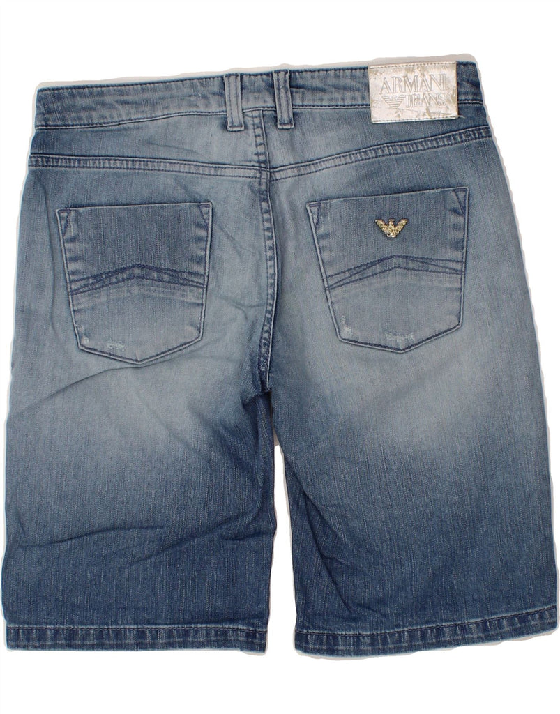 ARMANI JEANS Womens Denim Shorts W32 Medium  Blue Cotton Vintage Armani Jeans and Second-Hand Armani Jeans from Messina Hembry 