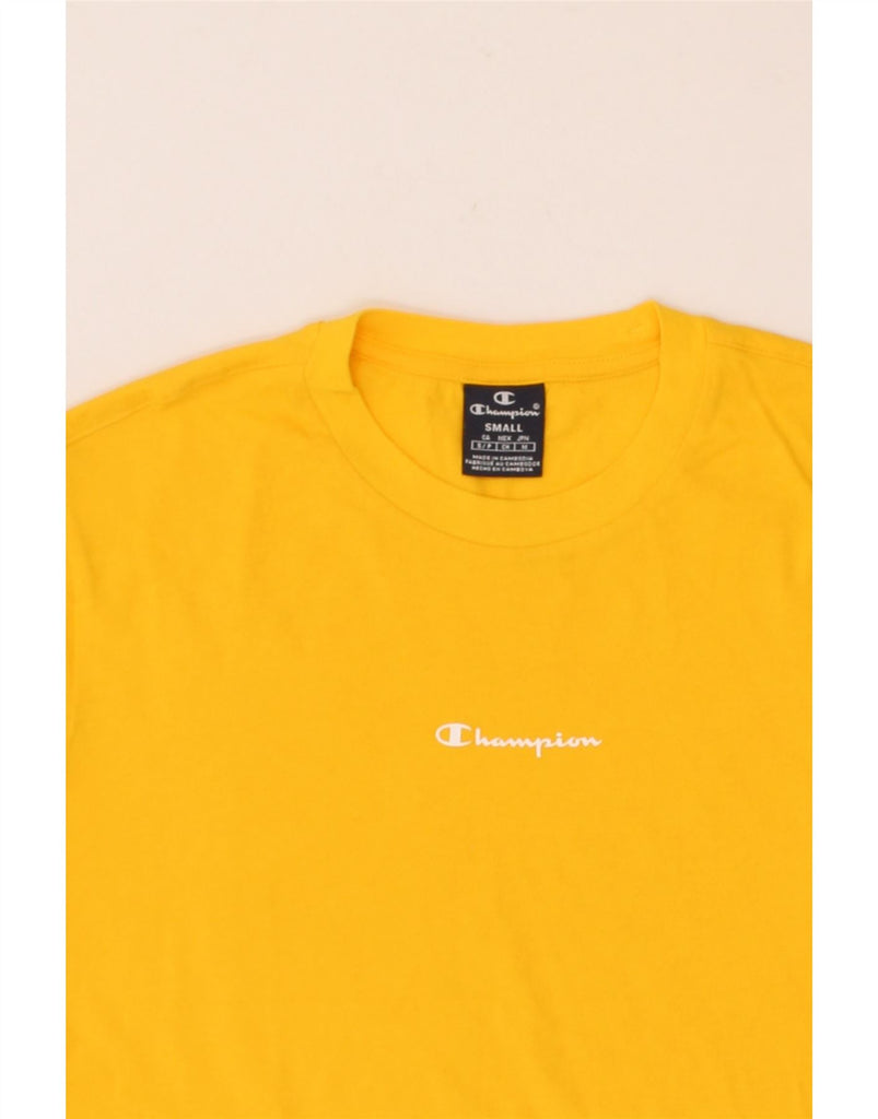 CHAMPION Mens T-Shirt Top Small Yellow Cotton Vintage Champion and Second-Hand Champion from Messina Hembry 