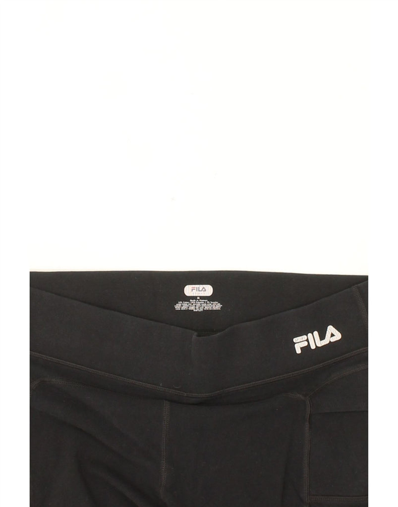 FILA Womens Capri Leggings UK 14 Medium  Black Vintage Fila and Second-Hand Fila from Messina Hembry 