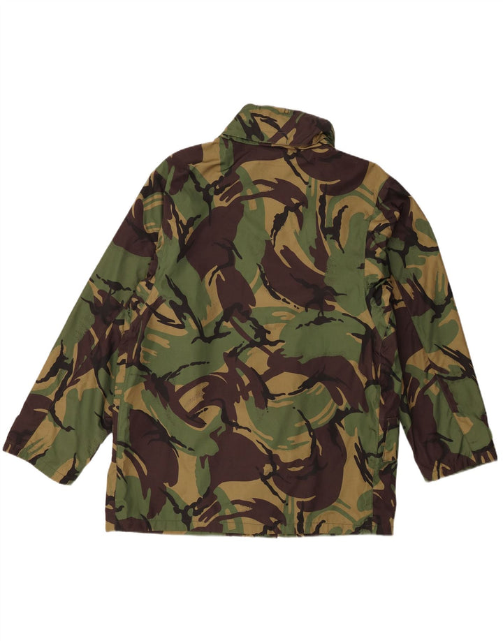 Vintage Mens Hooded Utility Jacket UK 40 Large Green Camouflage Polyester