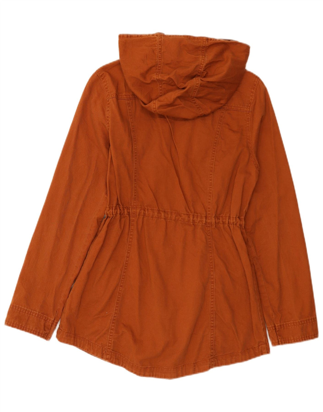 Mossimo Womens Hooded Parka Jacket UK 10 Small Brown Cotton