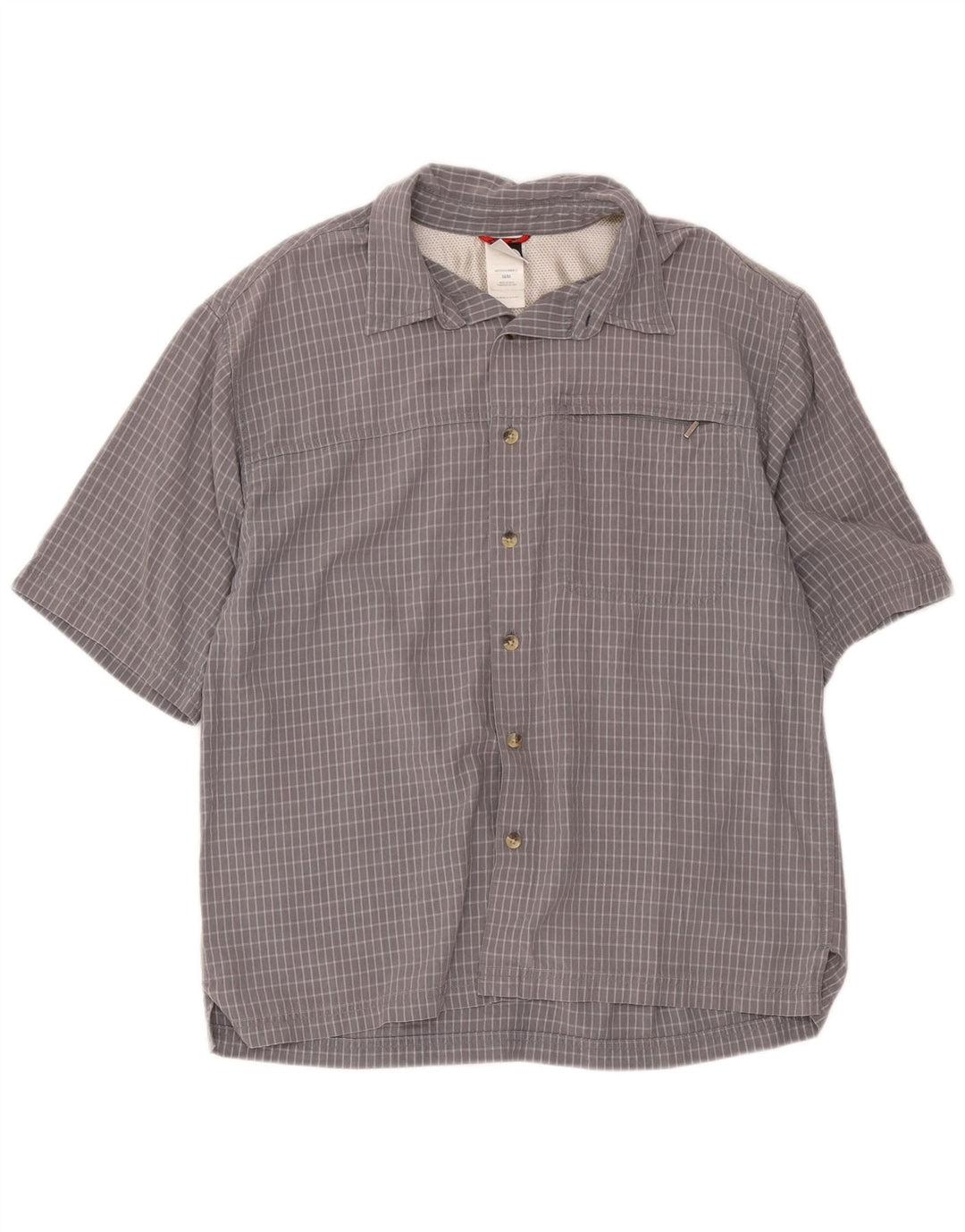 The North Face Mens Short Sleeve Shirt Medium Grey Check Modal