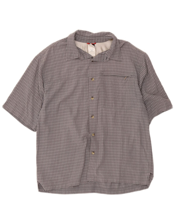 The North Face Mens Short Sleeve Shirt Medium Grey Check Modal