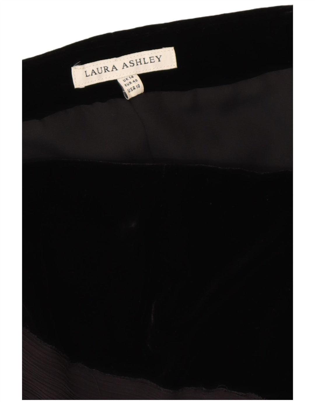 LAURA ASHLEY Womens Velvet Corset Top UK 14 Medium  Black Viscose