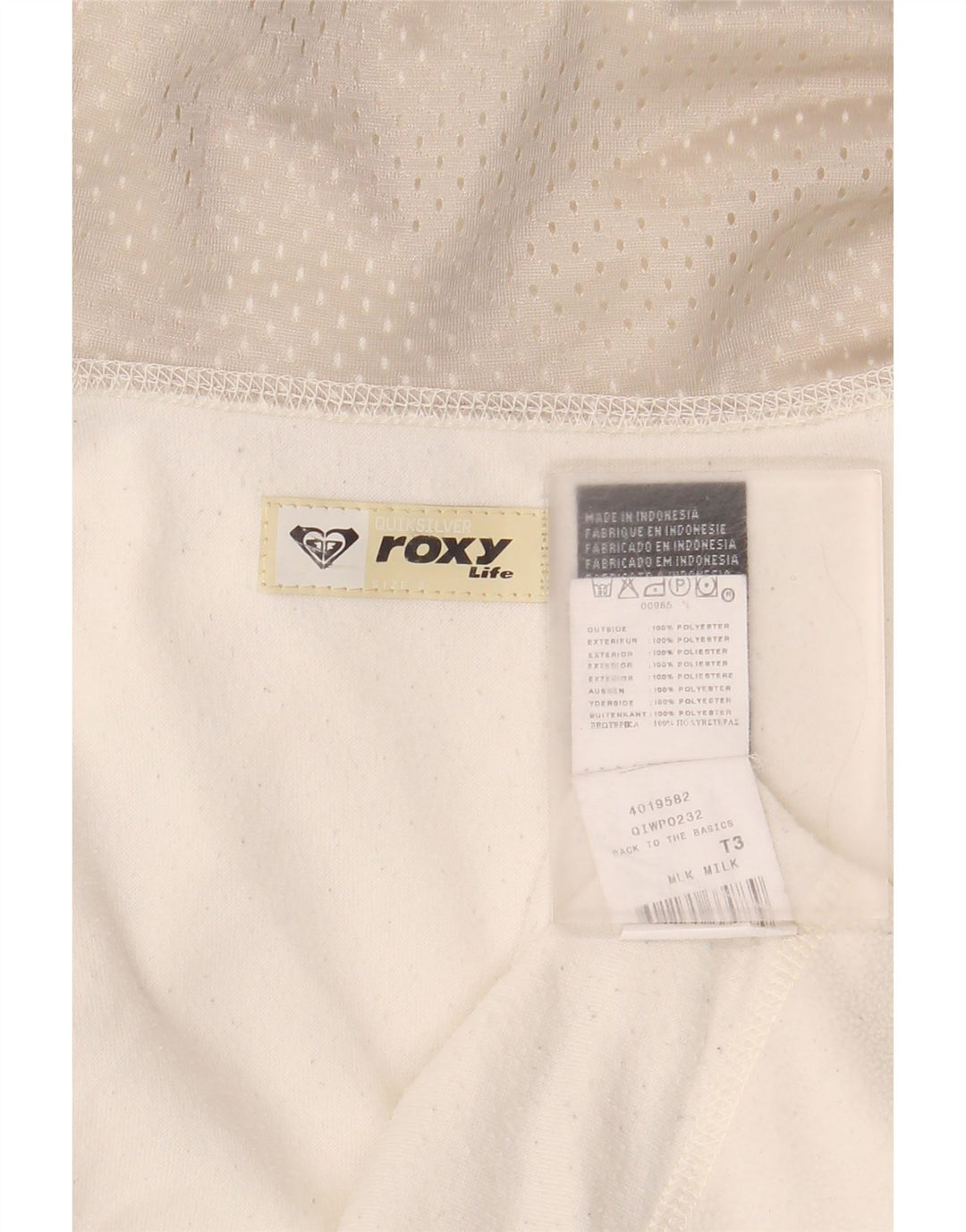 Roxy Womens Top Long Sleeve UK 19 Medium Off White Polyester