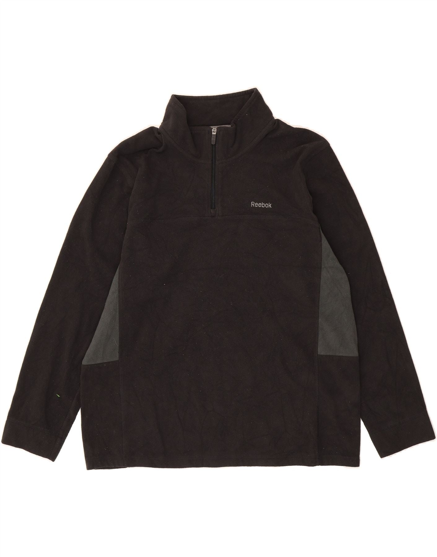 Felpa con zip e collo in pile da uomo REEBOK XL, nera, in