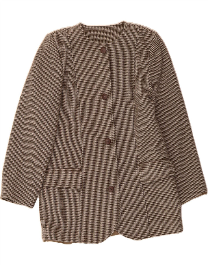 ST. BERNARD Womens 4 Button Blazer Jacket UK 10 Small  Grey Houndstooth Vintage St. Bernard and Second-Hand St. Bernard from Messina Hembry 