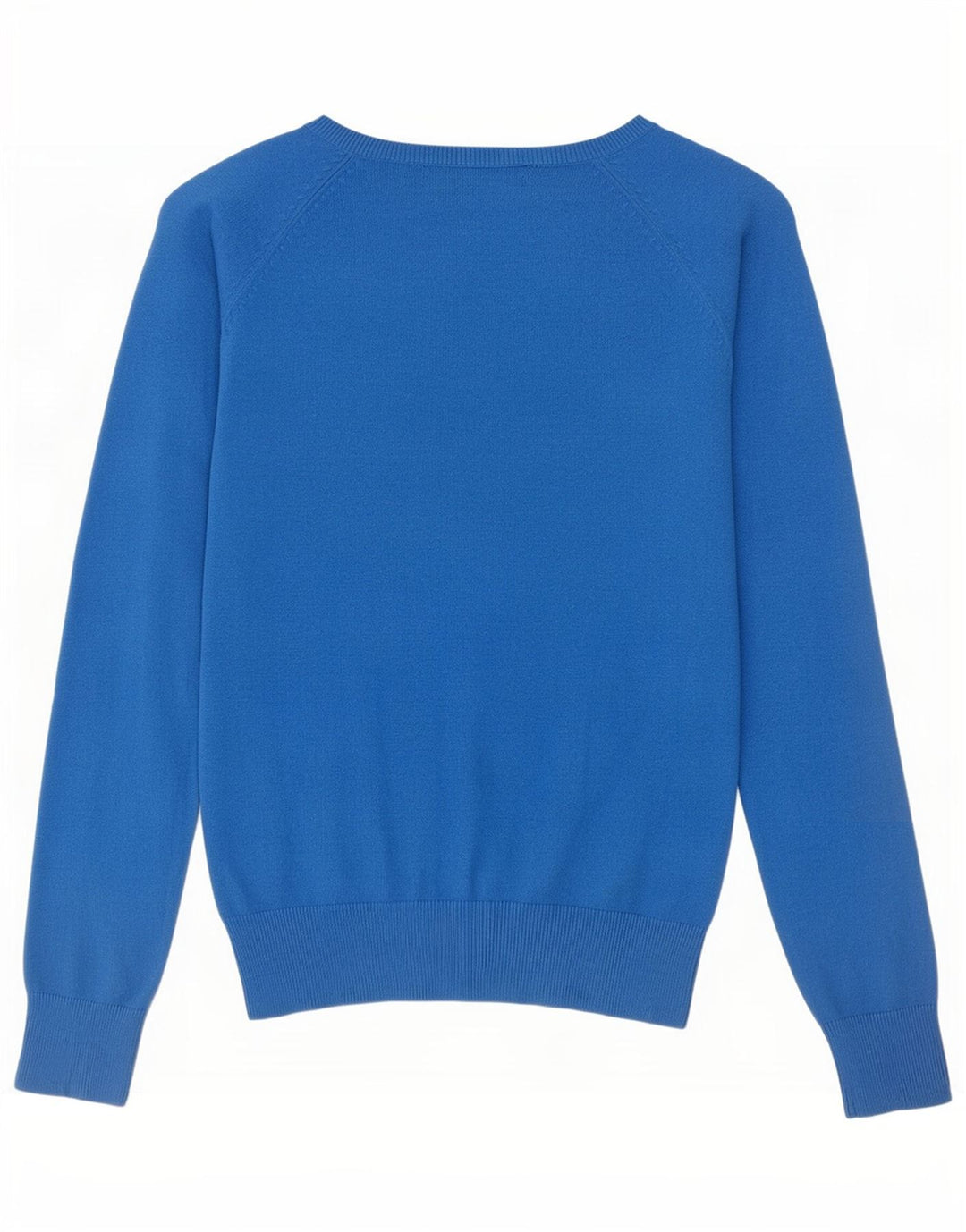 Zara Womens V-Neck Jumper Sweater UK 12 Medium Blue Cotton