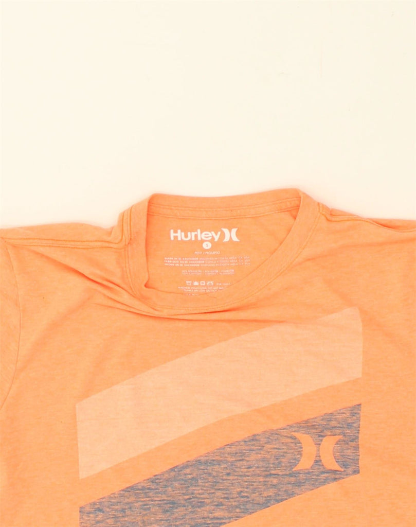 HURLEY Mens Graphic T-Shirt Top Small Orange Polyester | Vintage Hurley | Thrift | Second-Hand Hurley | Used Clothing | Messina Hembry 