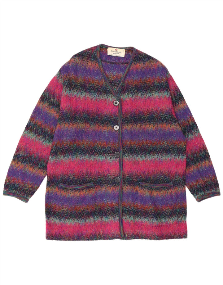 ST. GERMAIN Womens Longline Cardigan Sweater IT 44 Medium Multicoloured