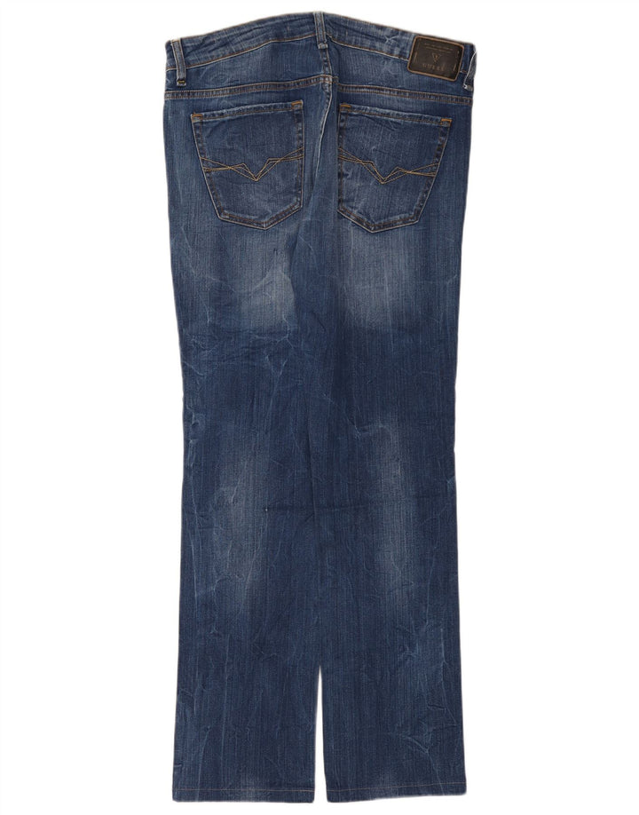 Guess Mens Straight Jeans W34 L32 Blue Cotton