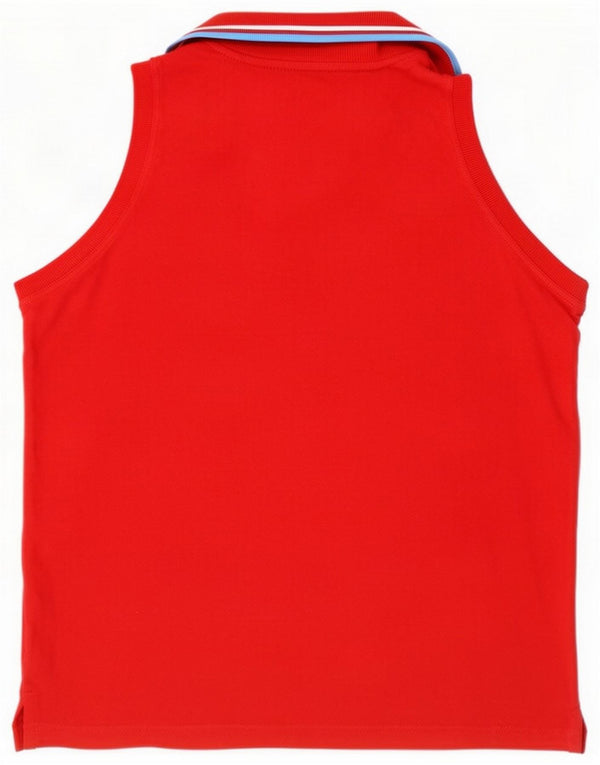 Fred Perry Womens Sleeveless Polo Shirt UK 18 XL Red Cotton