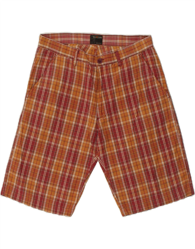 ENERGIE Mens Chino Shorts W33 Medium Red Check Cotton | Vintage Energie | Thrift | Second-Hand Energie | Used Clothing | Messina Hembry 