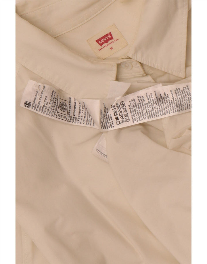 Levi's Womens Long Sleeve Oversized Shirt Dress UK 14 Medium White Cotton