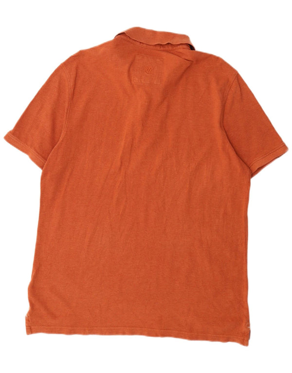 Fat Face Mens Polo Shirt Large Orange Cotton