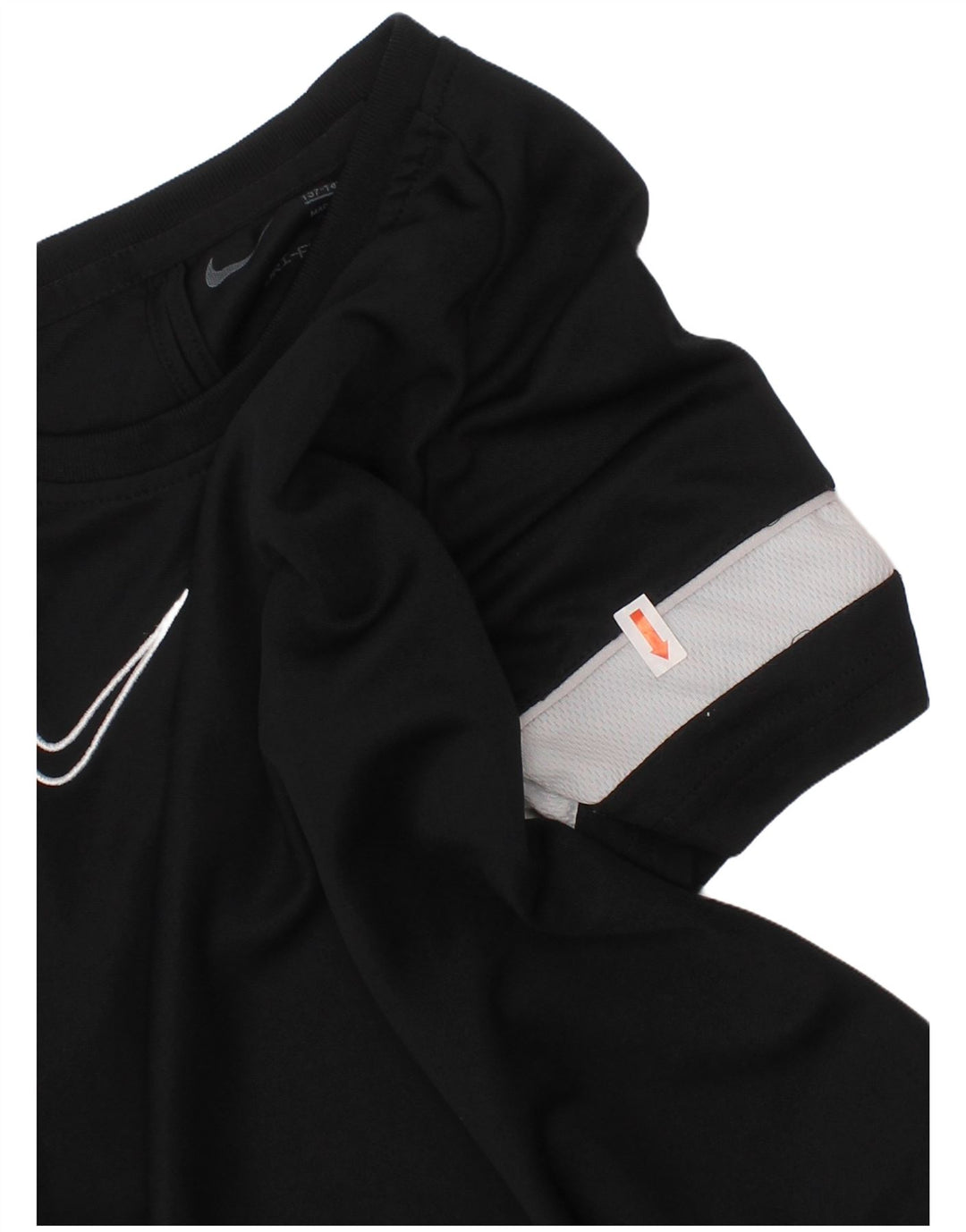 NIKE Boys Dri Fit T-Shirt Top 10-11 Years Medium Black Colourblock
