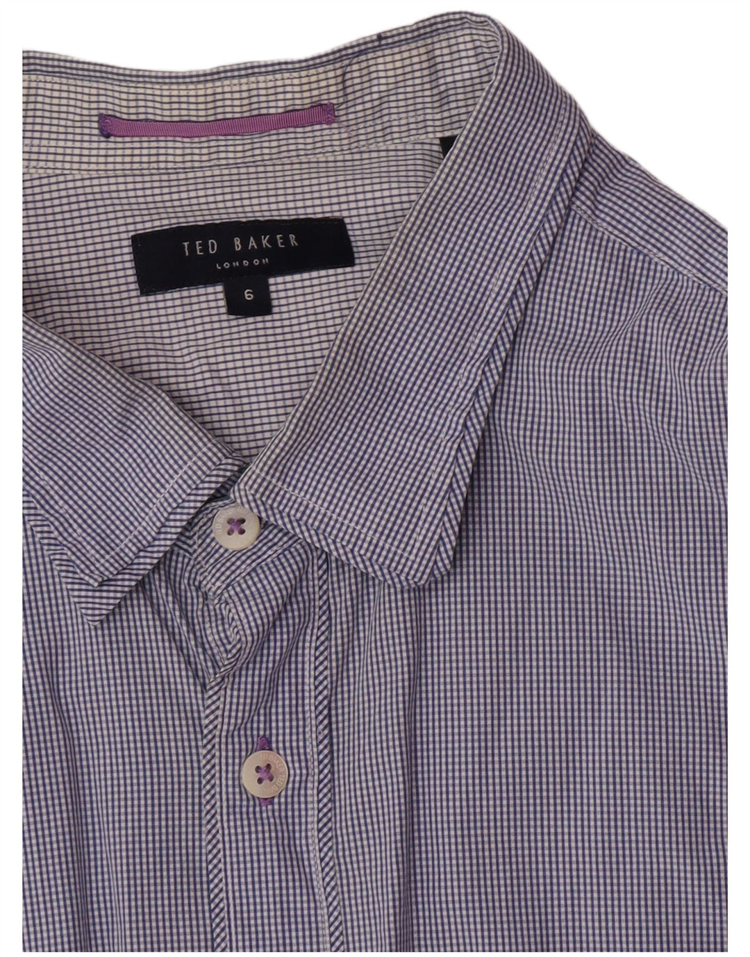 Ted Baker Mens Shirt Size 6 2XL Navy Blue Check