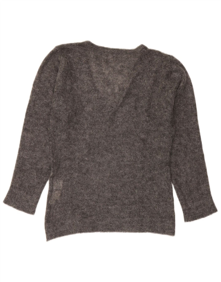 Marella Womens V-Neck Jumper Sweater UK 16 Large Grey Polyamide