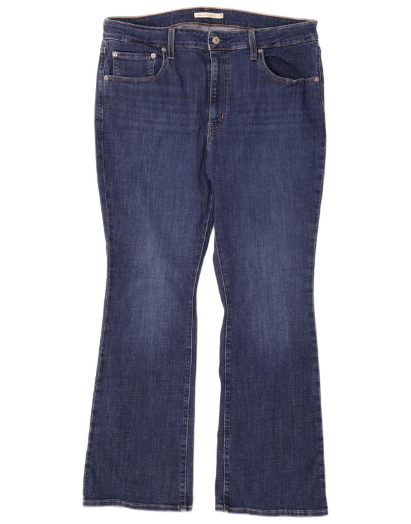 Levi's Womens 725 High Rise Bootcut Jeans W34 L30 Navy Blue Cotton