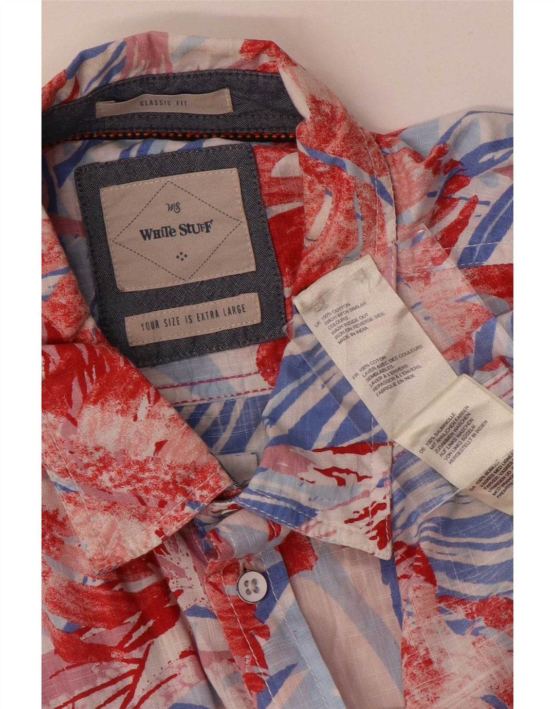 White Stuff Mens Short Sleeve Shirt XL Multicoloured Floral Hawaiian