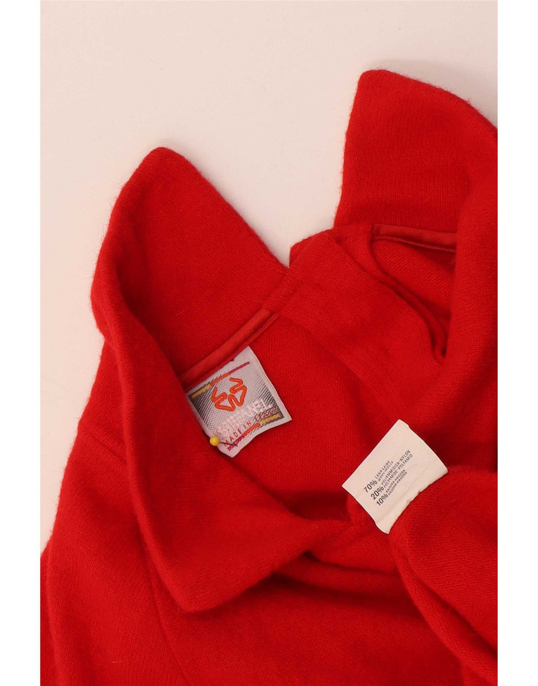 Stefanel Womens Oversized Polo Neck Jumper Sweater UK 14 Medium Red