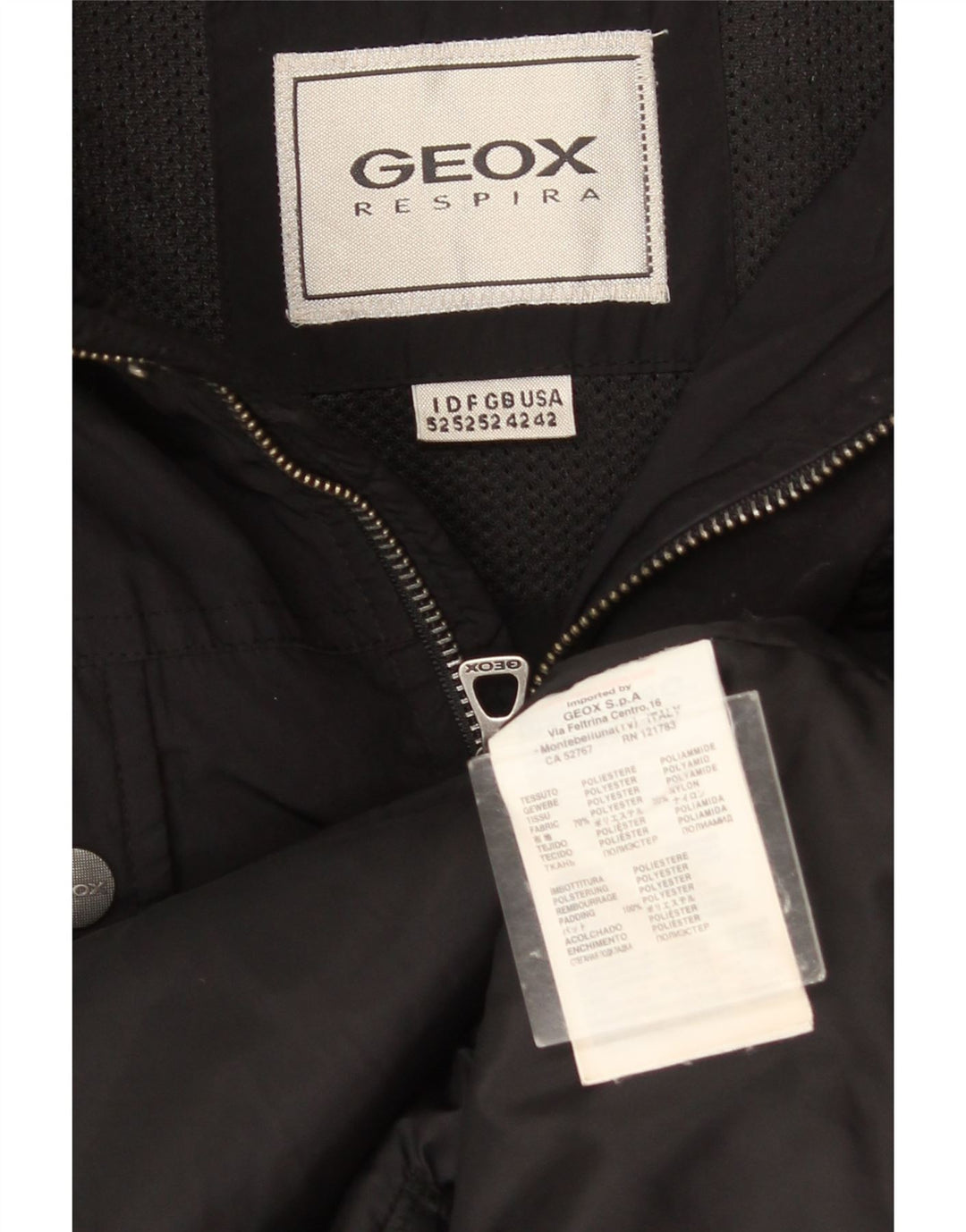 Geox Mens Utility Jacket UK 42 XL Black Polyester