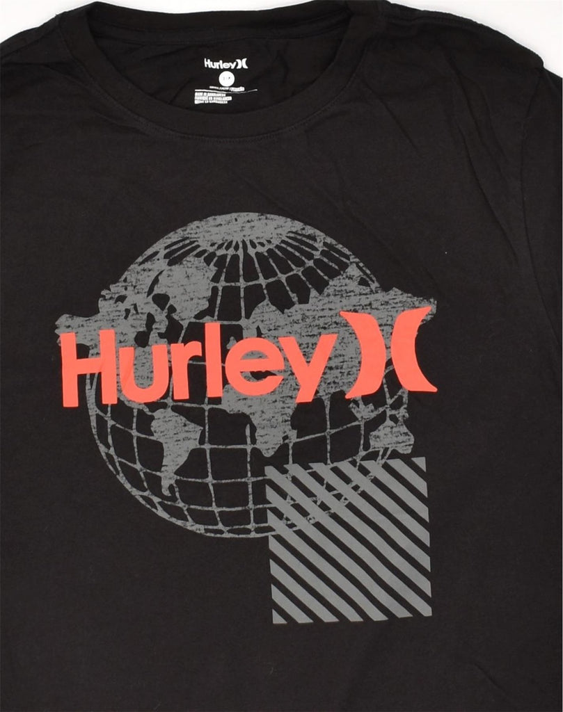 HURLEY Mens Graphic T-Shirt Top Small Black Cotton | Vintage Hurley | Thrift | Second-Hand Hurley | Used Clothing | Messina Hembry 