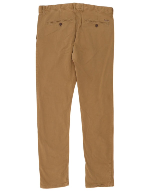 Woolrich Mens Slim Chino Trousers W36 L32 Brown Cotton