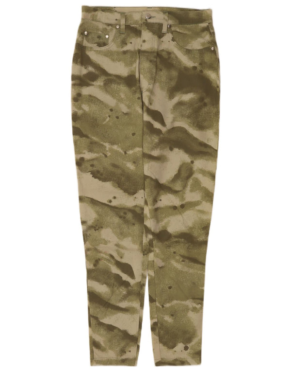 Baroni Womens Tapered Casual Trousers EU 40 Medium W28 L28 Khaki Camouflage