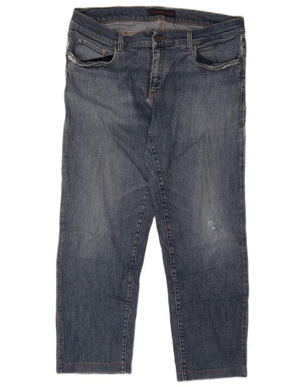 Trussardi Mens Distressed Cropped Jeans IT 51 Large W37 L26 Blue