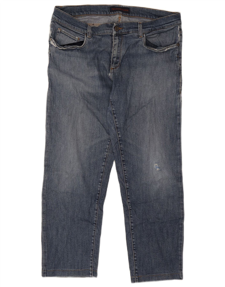 Trussardi Mens Distressed Cropped Jeans IT 51 Large W37 L26 Blue