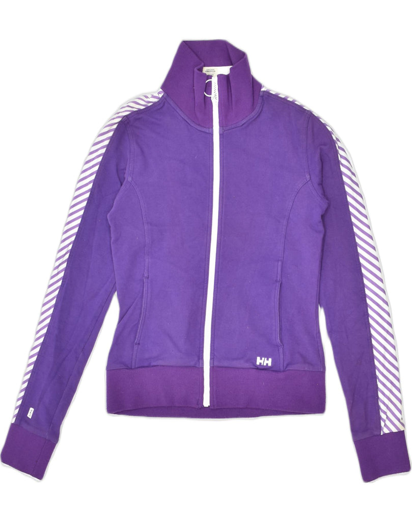 HELLY HANSEN Womens Tracksuit Top Jacket UK 6 XS Purple Cotton | Vintage | Thrift | Second-Hand | Used Clothing | Messina Hembry 