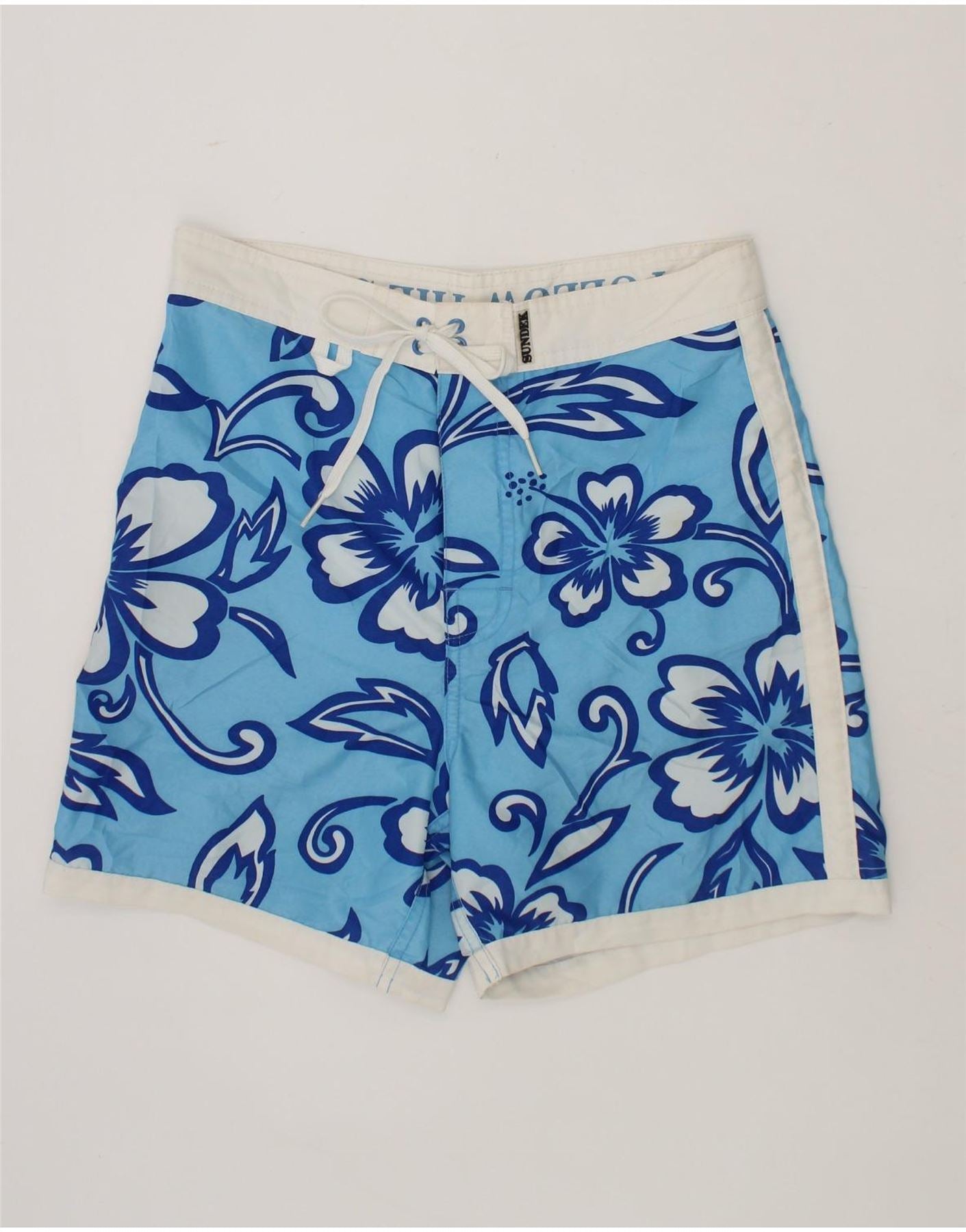 SUNDEK Boys Swimming Shorts 9 10 Years Blue Floral Polyester