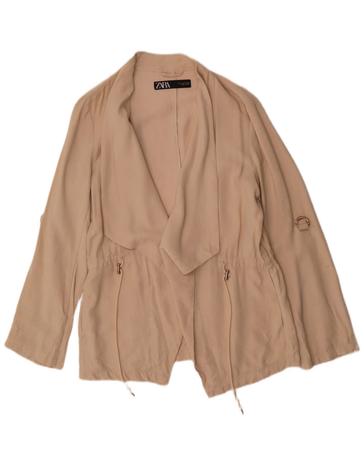 Zara Womens Oversized Bomber Jacket UK 10 Small Beige